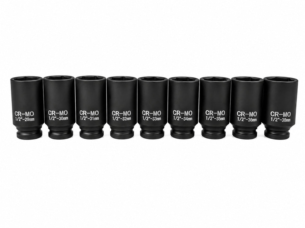 Sada rázových nástrčných hlavíc - kľúčov 1/2", 9ks, 29 - 38mm, PSA, VAG, BMW Gebo Tools