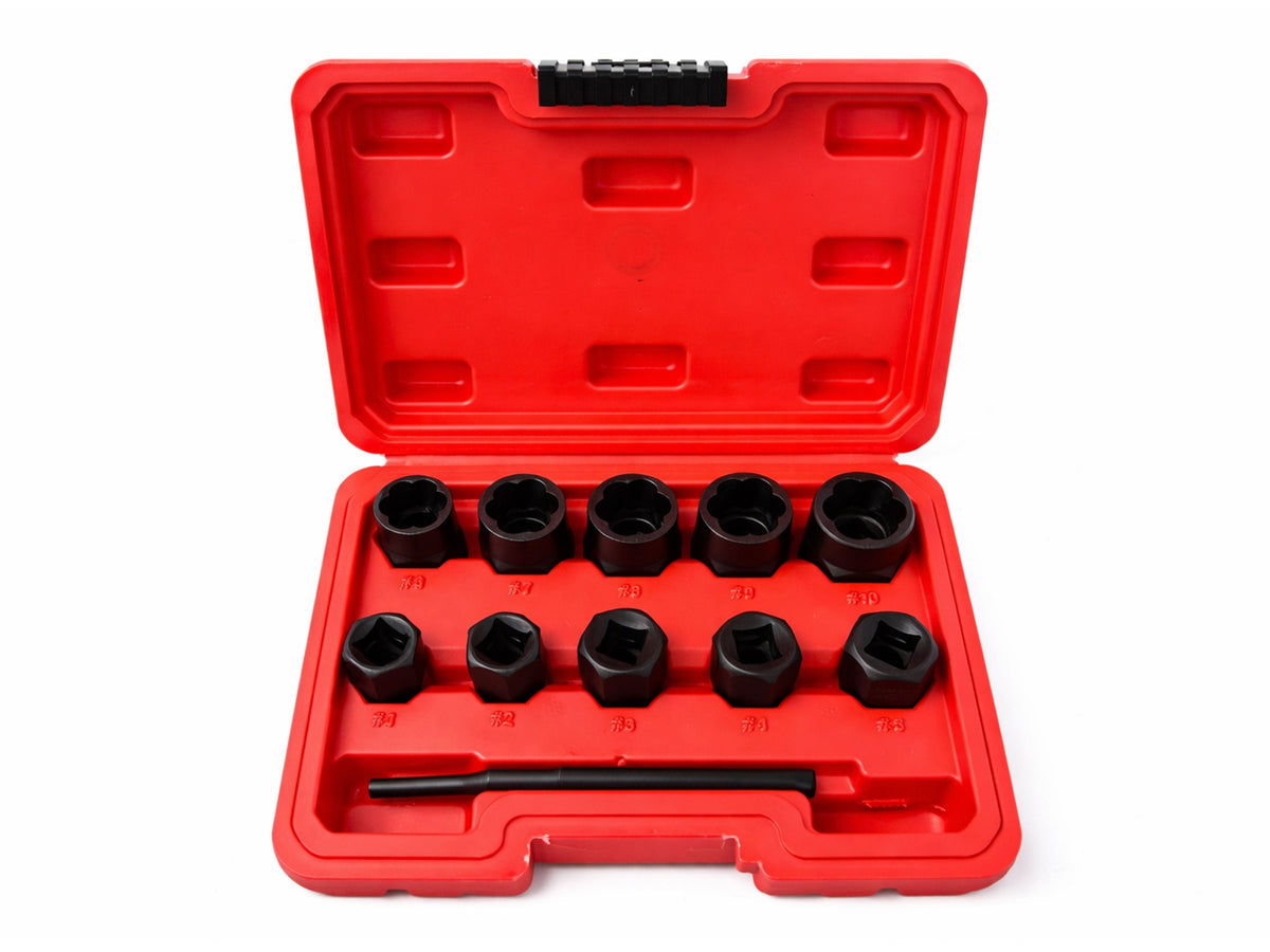 Sada nástrčných hlavíc - kľúčov na opotrebované skrutky 9 - 19mm, 11ks Gebo Tools