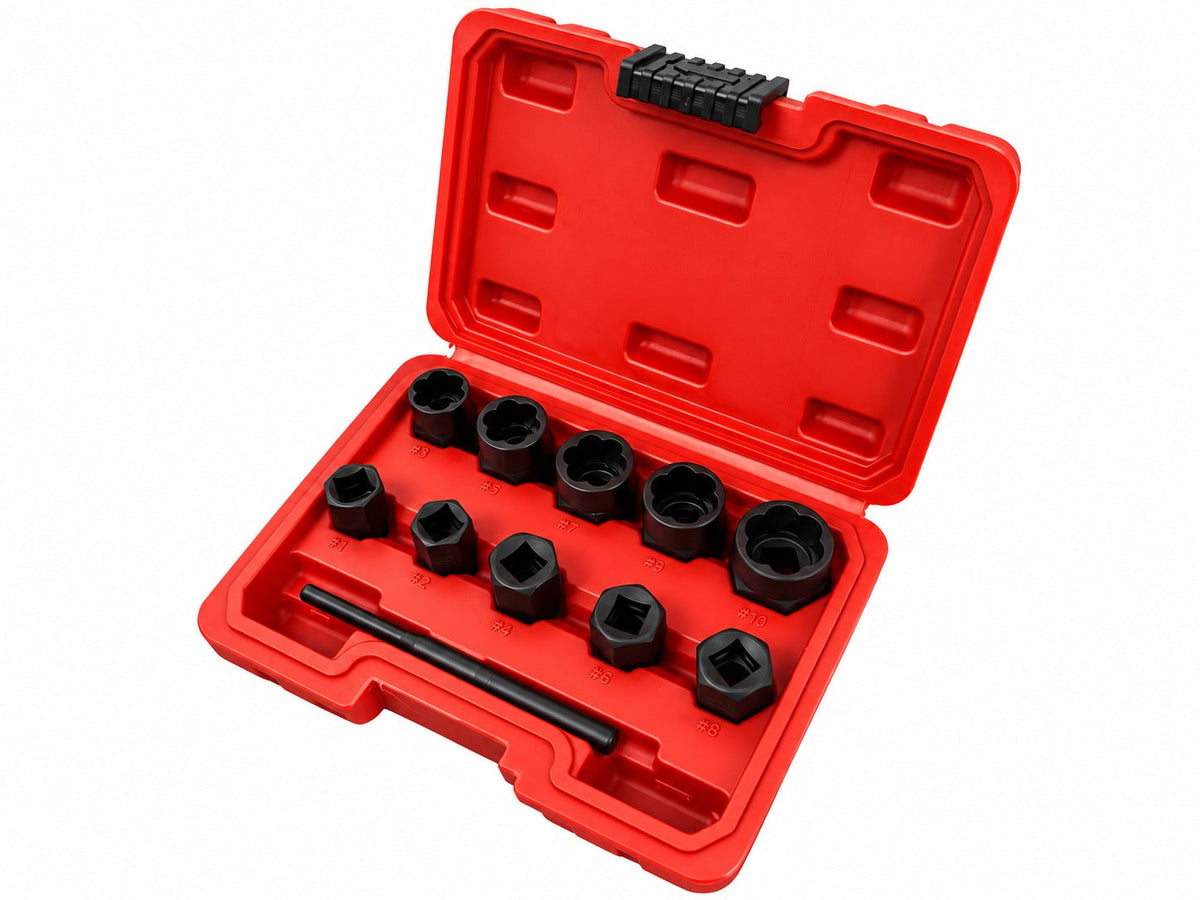 Sada nástrčných hlavíc - kľúčov na opotrebované skrutky 9 - 19mm, 11ks Gebo Tools