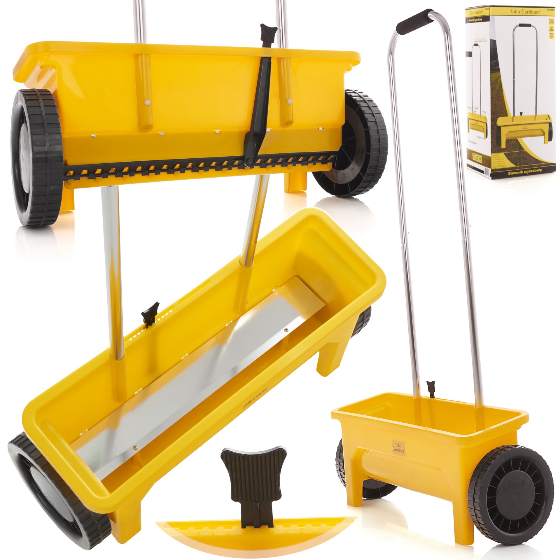 Ručná záhradná sejačka - rozmetač na hnojivá a trávne semená, 12l