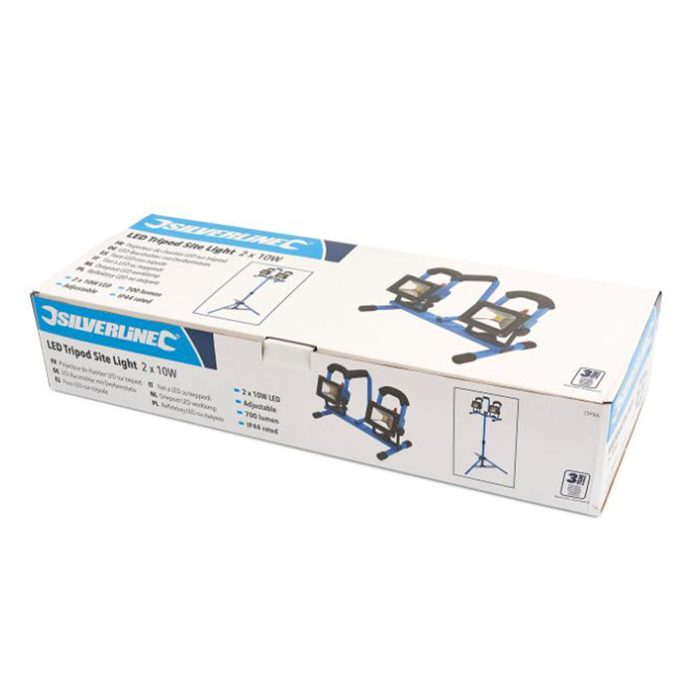 LED lampa - reflektor 2 × 10W, 700lm, 230V, so statívom