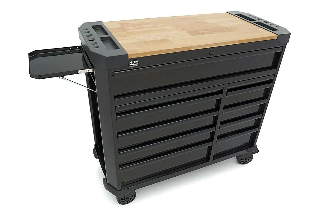 Skrinka - vozík na náradie s 11 zásuvkami a pracovnou doskou 109cm HBM Machines