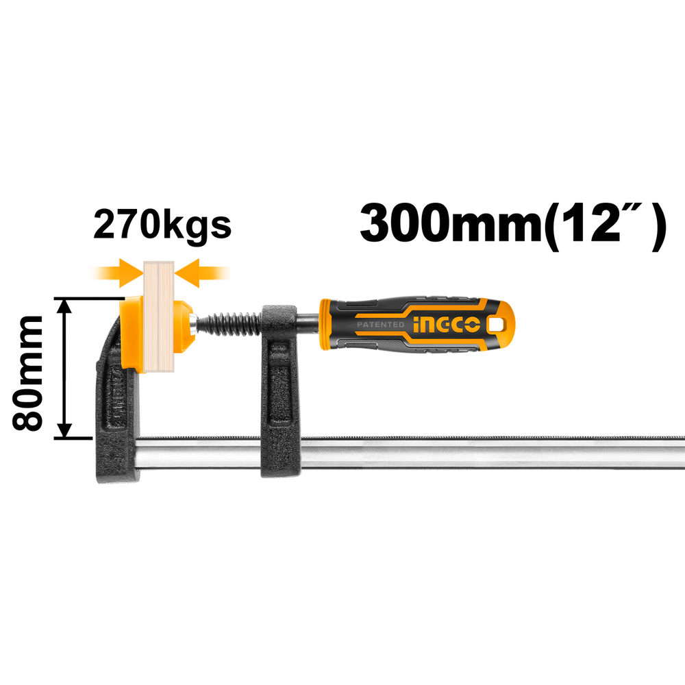 Stolárska svorka typu F 80 x 300mm Ingco