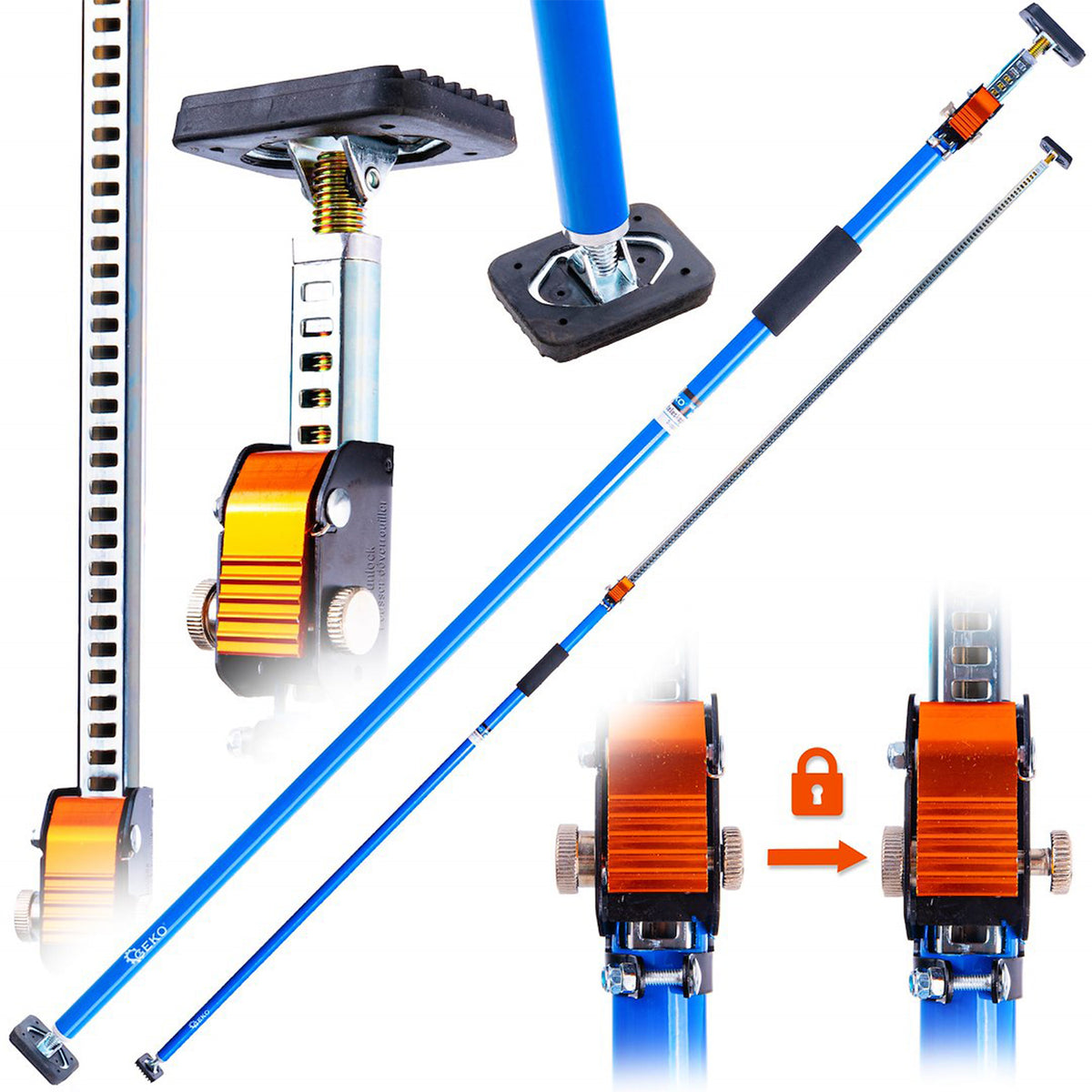 Teleskopická stropná podpera na montáž sadrokartónových dosiek 60kg, 160 - 290cm, Geko