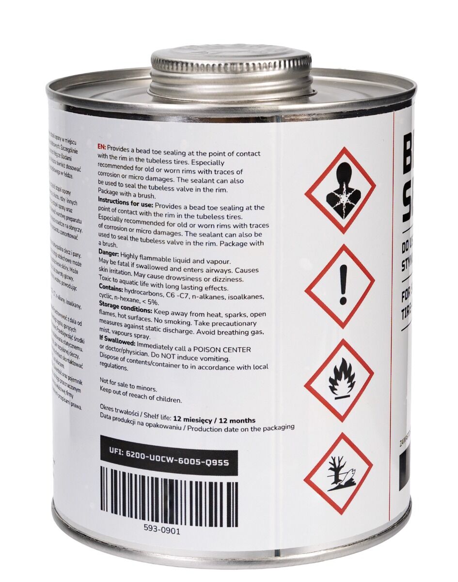Tesniace lepidlo - tmel na pätku pneumatiky s kefkou, 1l, Invento