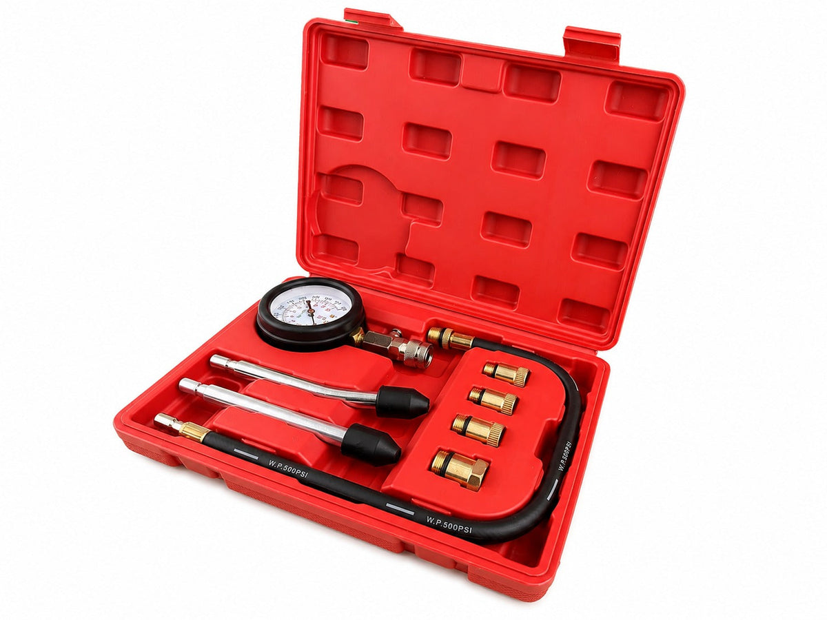 Tester kompresie - kompresiometer pre benzínové motory 8ks Gebo Tools