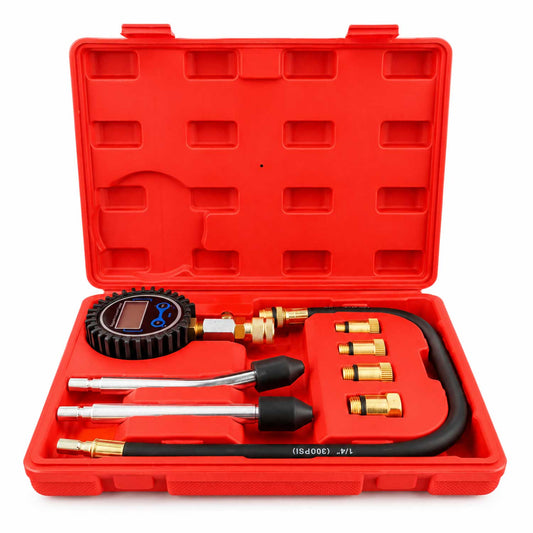 Tester kompresie - kompresiometer benzínových motorov s digitálnym manometrom 8ks Gebo Tools