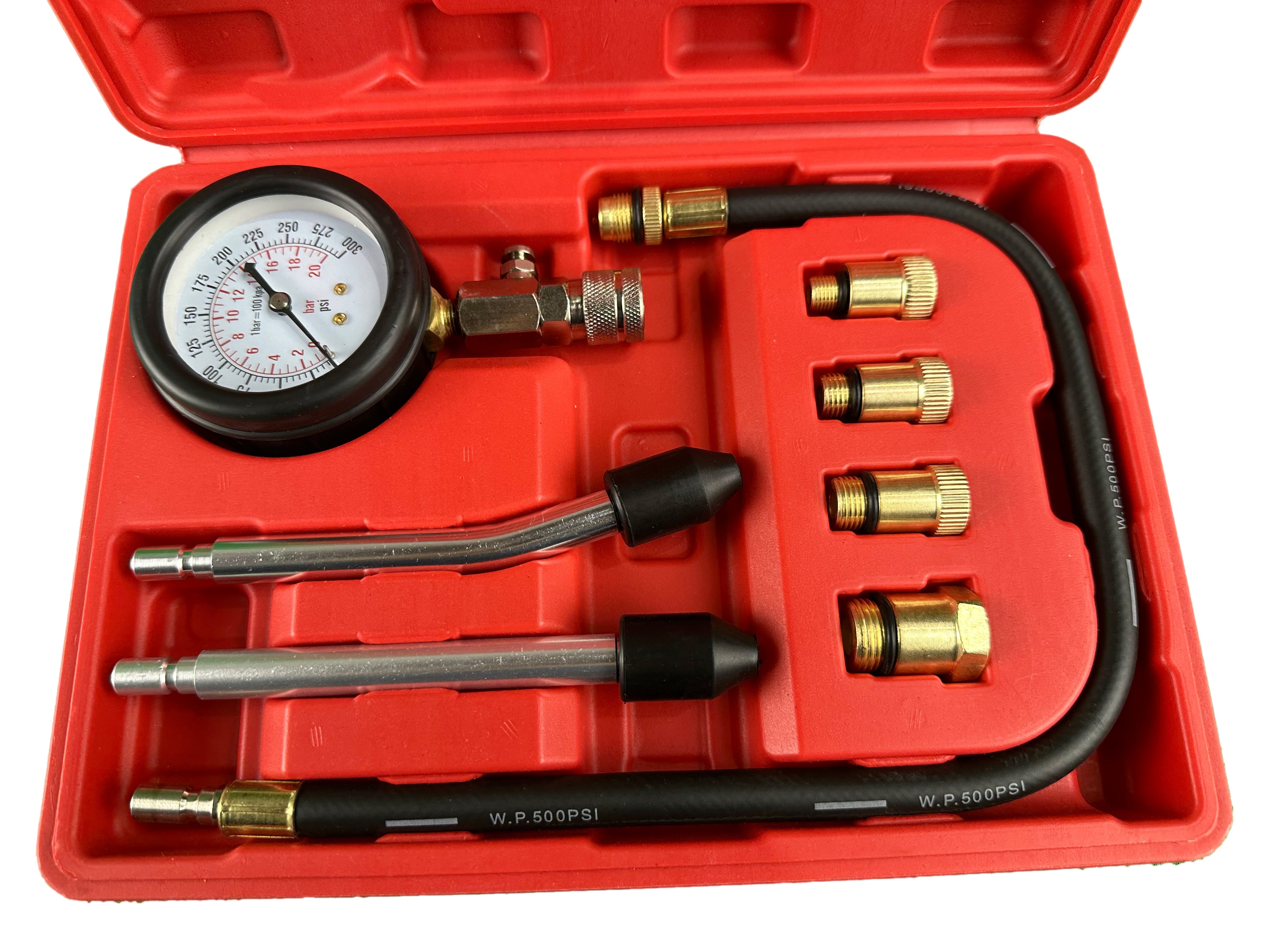 Tester kompresie - kompresiometer pre benzínové motory 8ks Gebo Tools