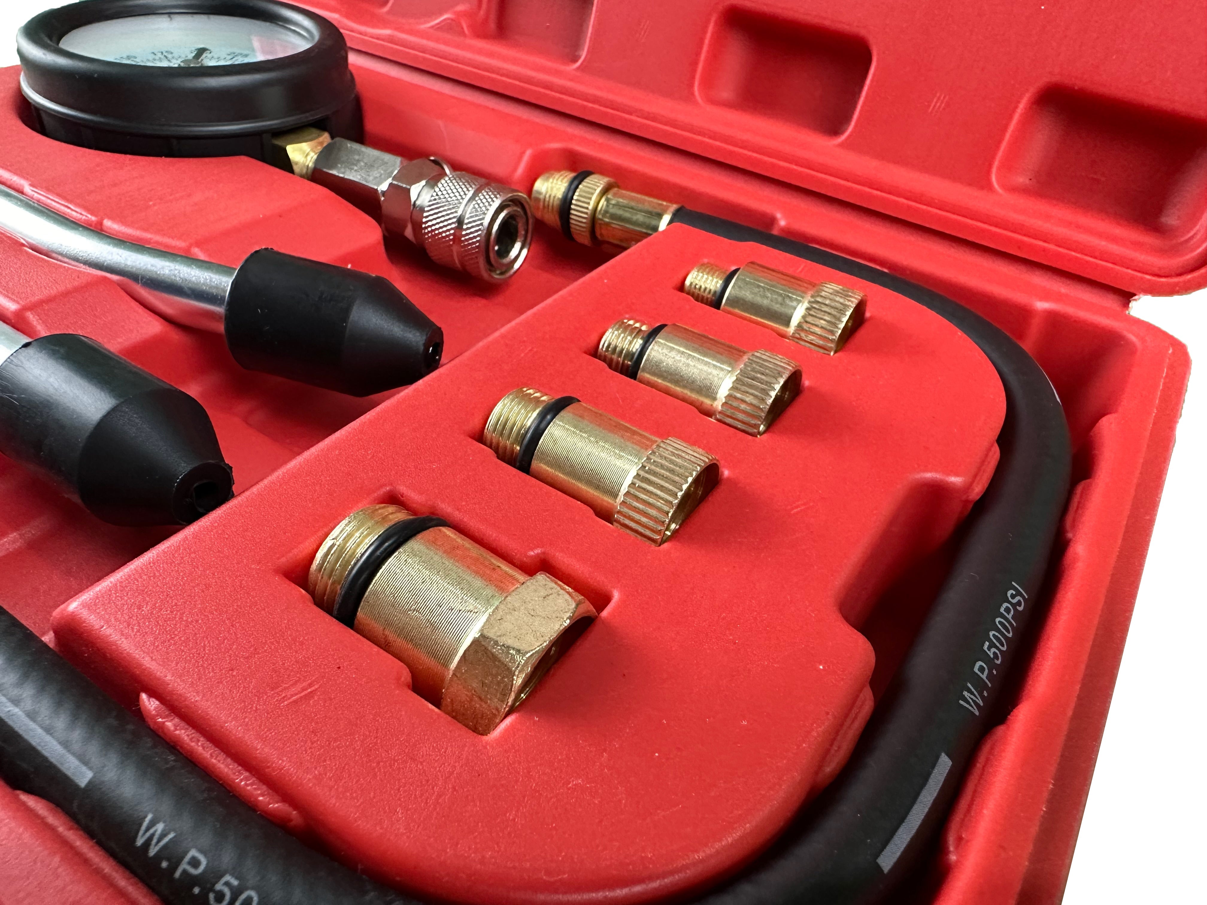 Tester kompresie - kompresiometer pre benzínové motory 8ks Gebo Tools