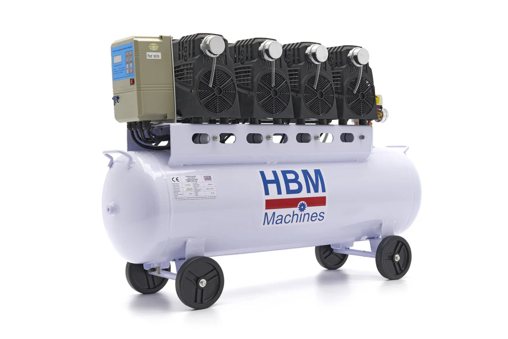 Tichý bezolejový kompresor 120l 10bar HBM Machines Holandsko