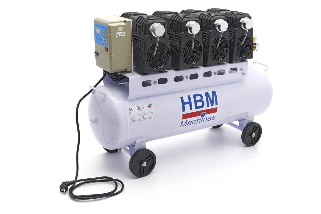 Tichý bezolejový kompresor 120l 10bar HBM Machines Holandsko