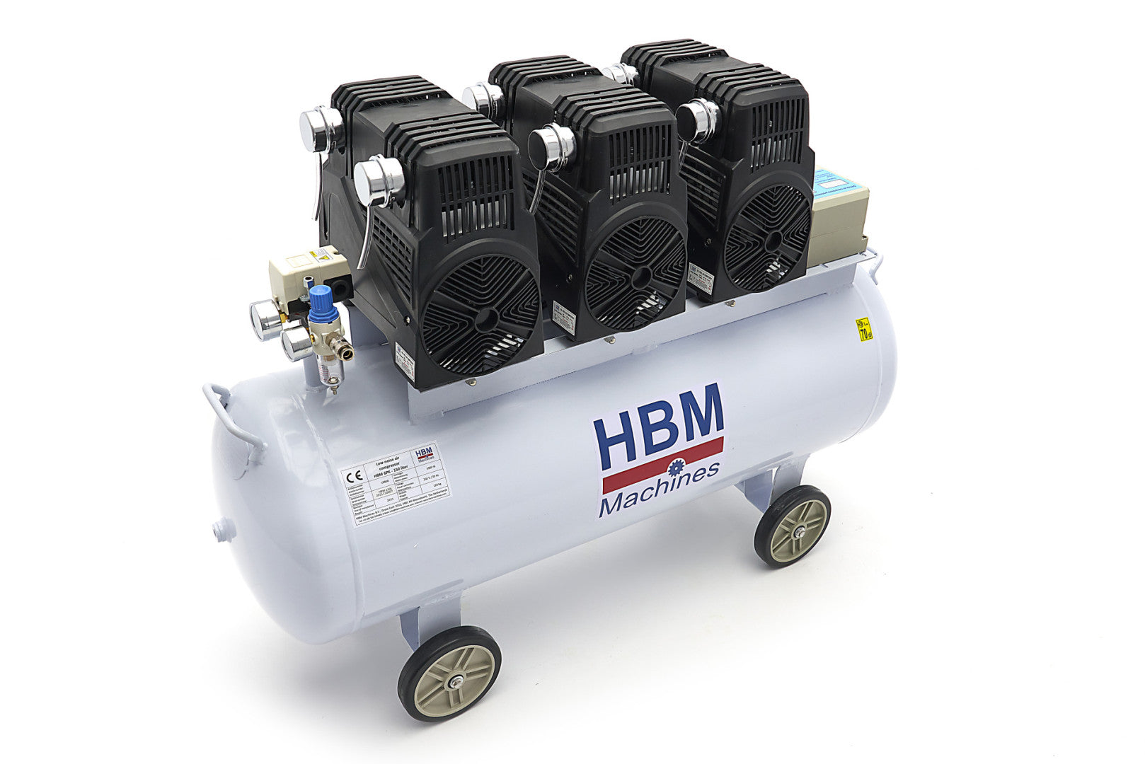 Tichý bezolejový kompresor 150l 10bar HBM Machines Holandsko