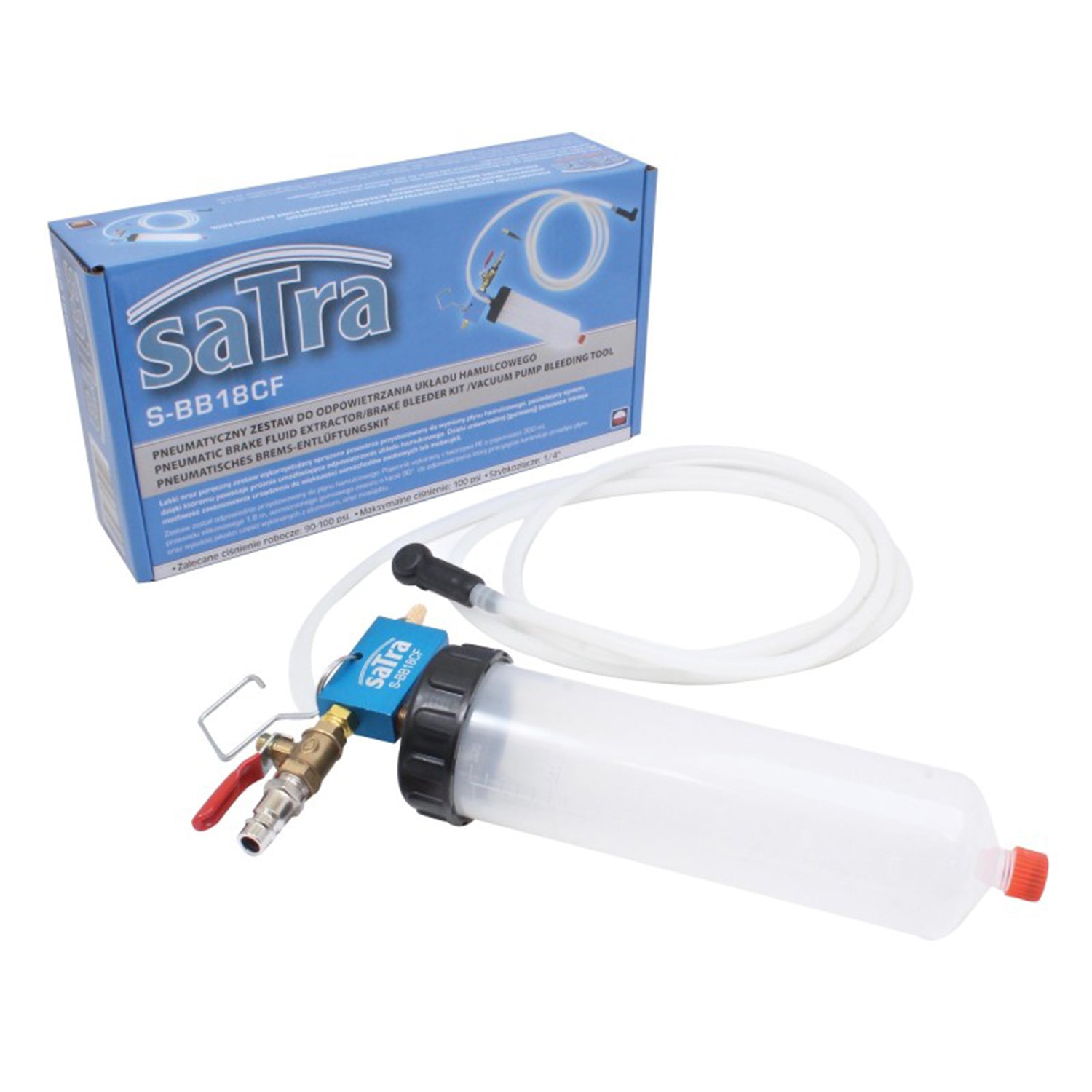 Pneumatické zariadenie na odvzdušnenie brzdovej kvapaliny satra