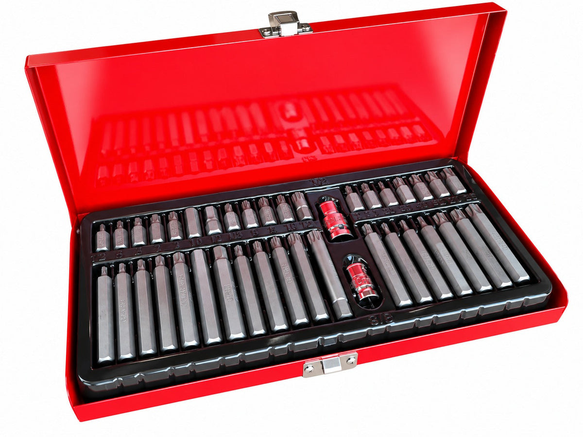 Sada bitov Imbus, Torx, XZN, Hex, Spline, 40ks, v kovovom kufríku, Gebo Tools