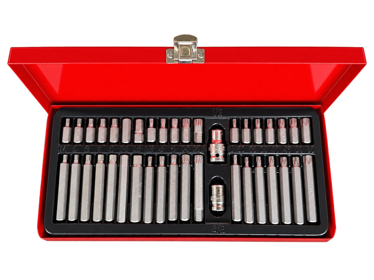 Sada bitov Imbus, Torx, XZN, Hex, Spline, 40ks, v kovovom kufríku, Gebo Tools