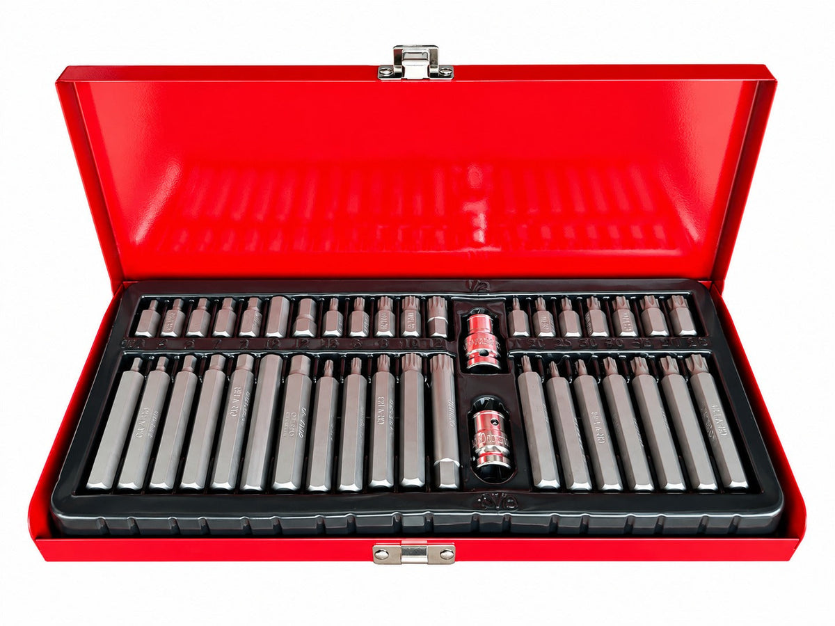 Sada bitov Imbus, Torx, XZN, Hex, Spline, 40ks, v kovovom kufríku, Gebo Tools