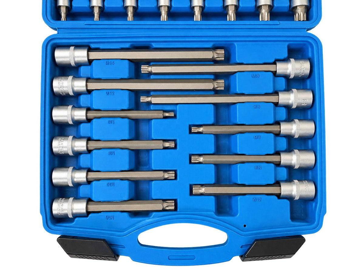 Sada nástrčných kľúčov - hlavíc s bitmi XZN M Spline, 1/2'', 26ks Gebo Tools
