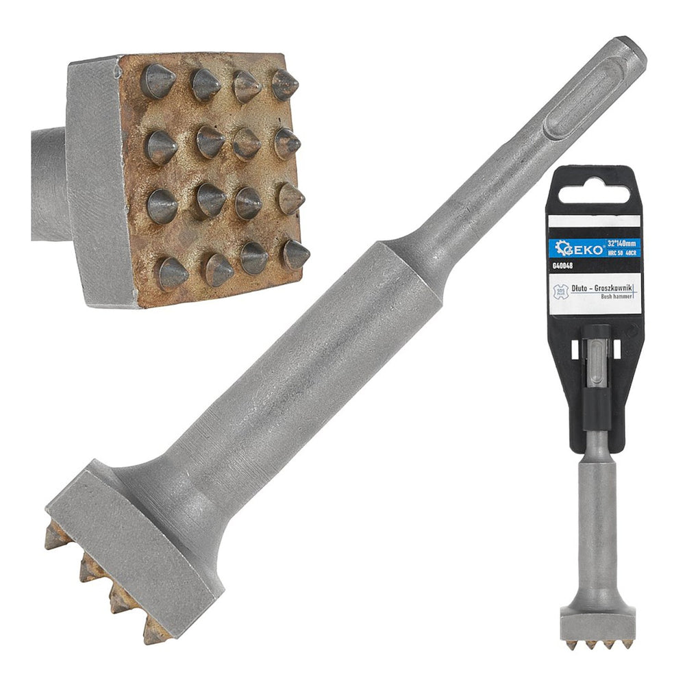 Štvorcový sekáč s kužeľovými hrotmi 32 x 140mm, SDS plus, Geko