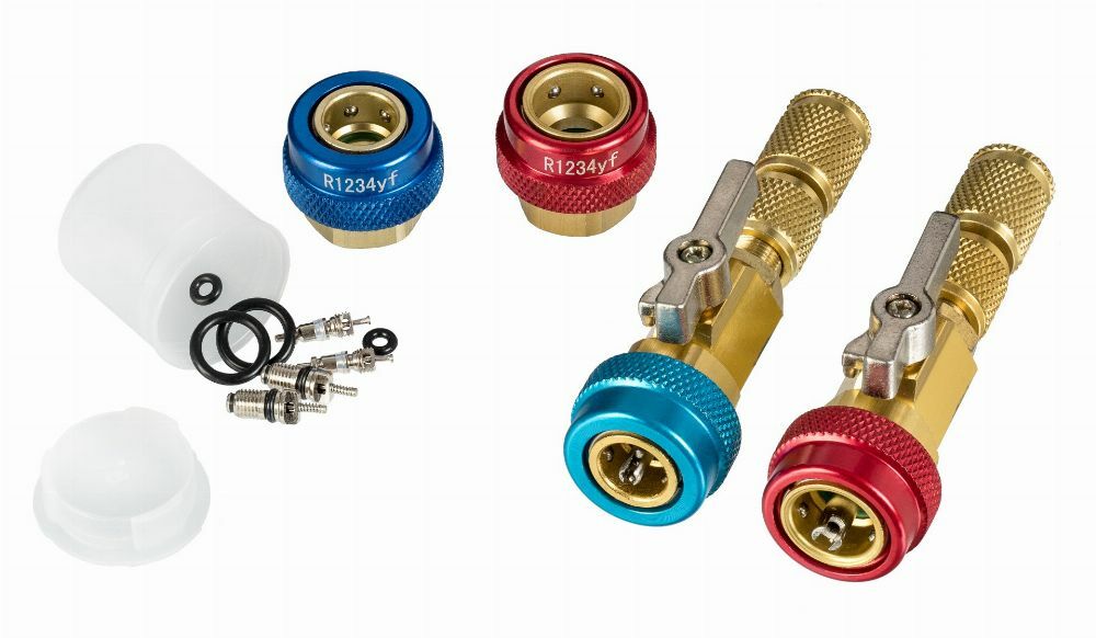 Sada rýchlospojok s ventilom pre klímu r1234yf a r134a