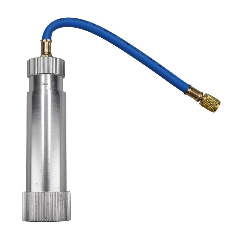 Zariadenie, dávkovacia pumpa na olej s fluorescenčnou uv farbou a rýchlospojkou lp na detekciu únikov freónu