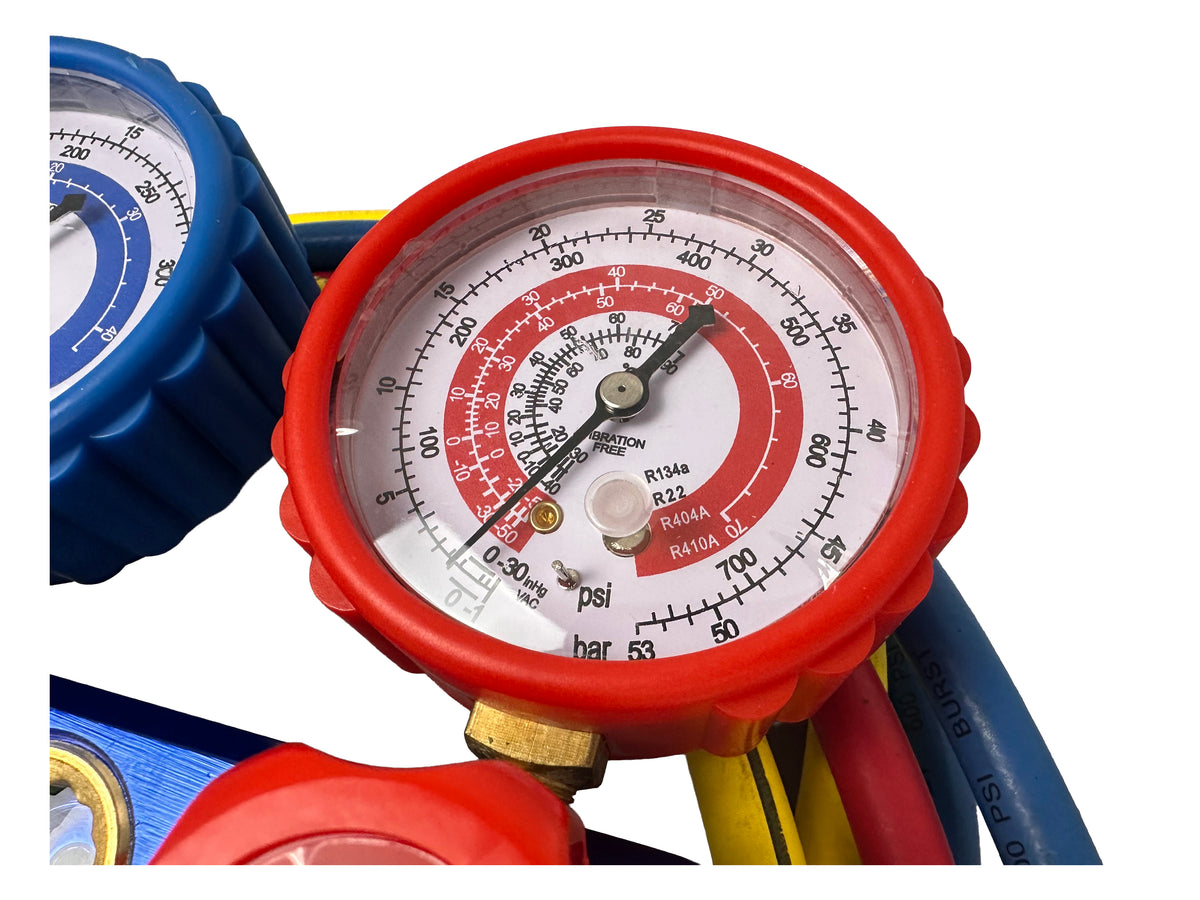Vákuová pumpa pre klimatizáciu, jednostupňová, s manometrom, s 2 portmi, 60l/min, Gebo Tools