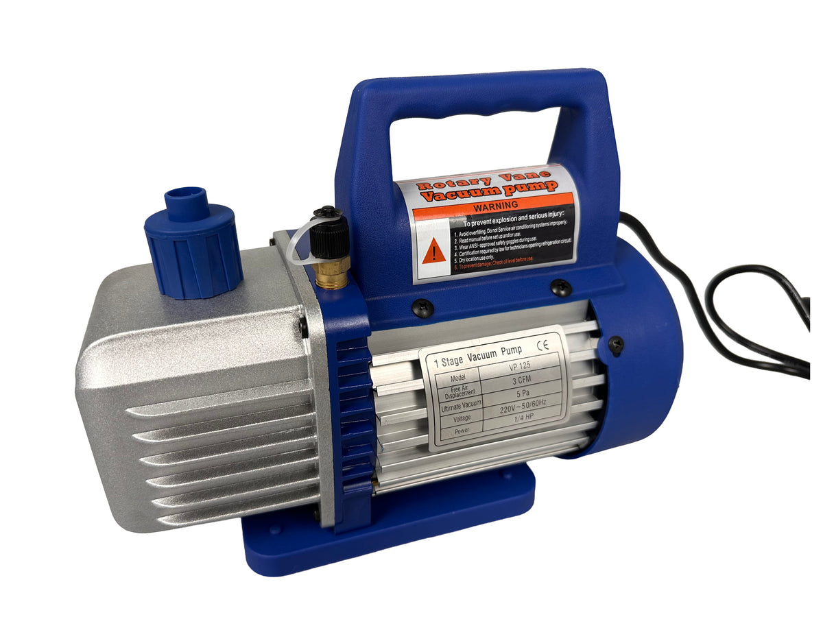 Vákuová pumpa pre klimatizáciu, jednostupňová, s manometrom, s 2 portmi, 60l/min, Gebo Tools
