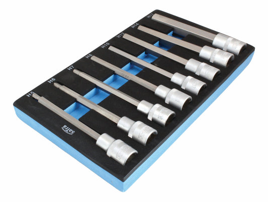 Vložka - výplň do zásuvky s bitmi Hex Imbus 1/2", dĺžka 140mm, 5 - 17mm, 8 dielov