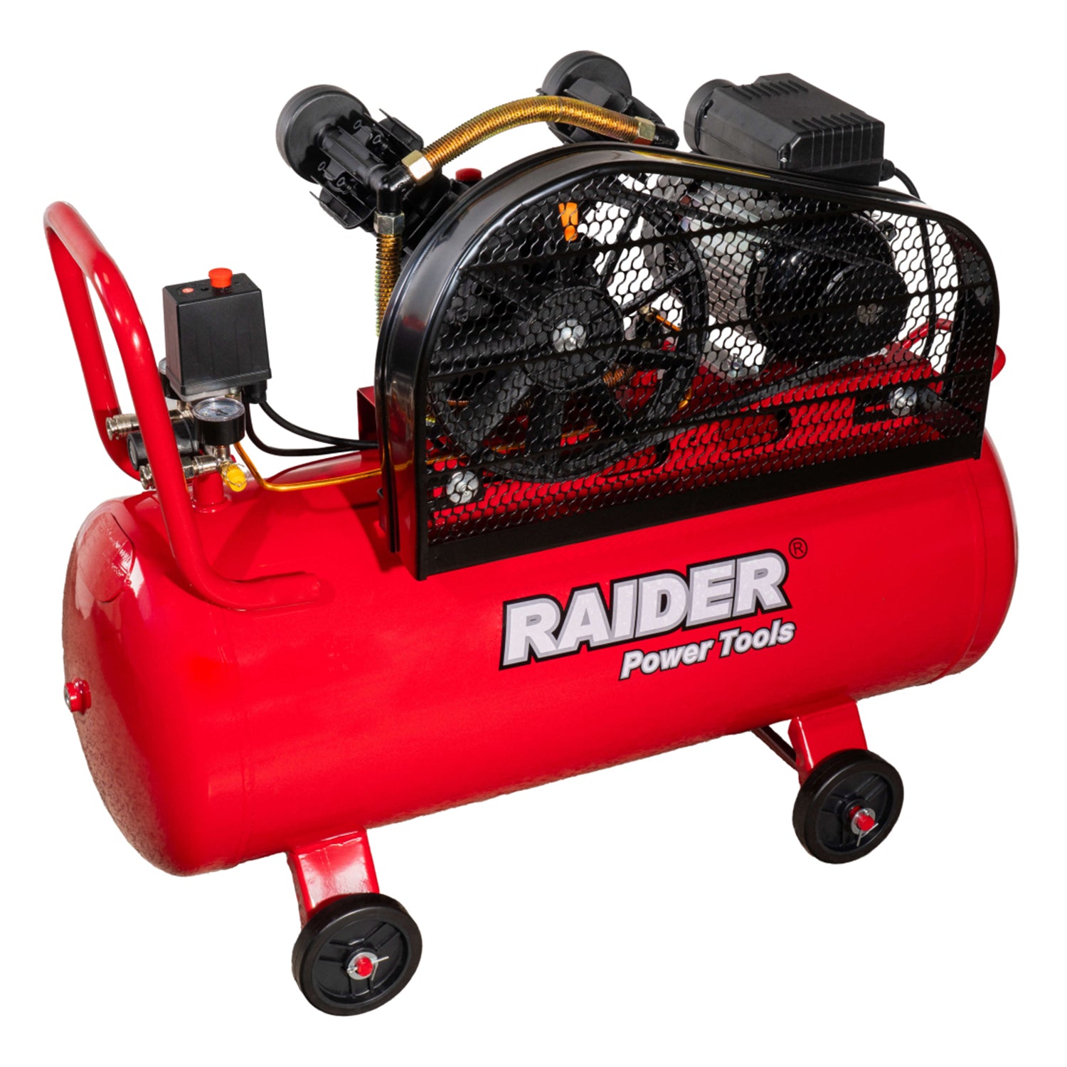 Vzduchový kompresor 100l, 2HP, 1,5kW, 170l/min, dvojpiestový, 8bar, 220V Raider