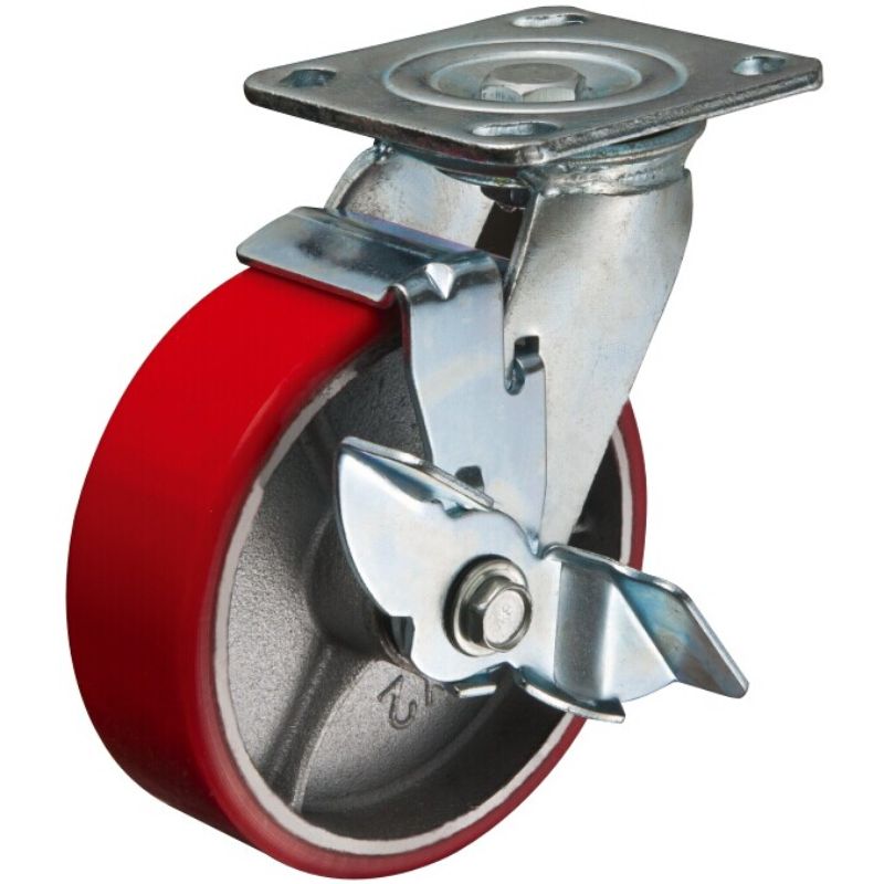 Otočné PU koleso s brzdou 200 x 50mm 480kg