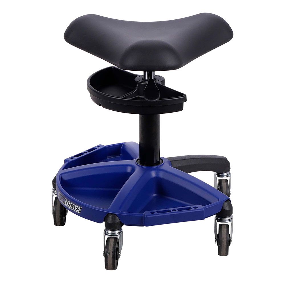 Pracovná - dielenska stolička výškovo nastaviteľná s držiakom na náradie