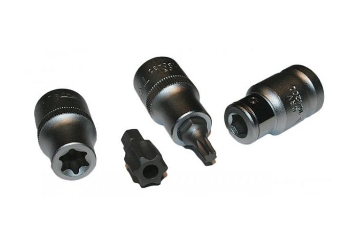 Súprava nástrčných kľúčov a bitov torx profil e, 1/2, 23 kusov