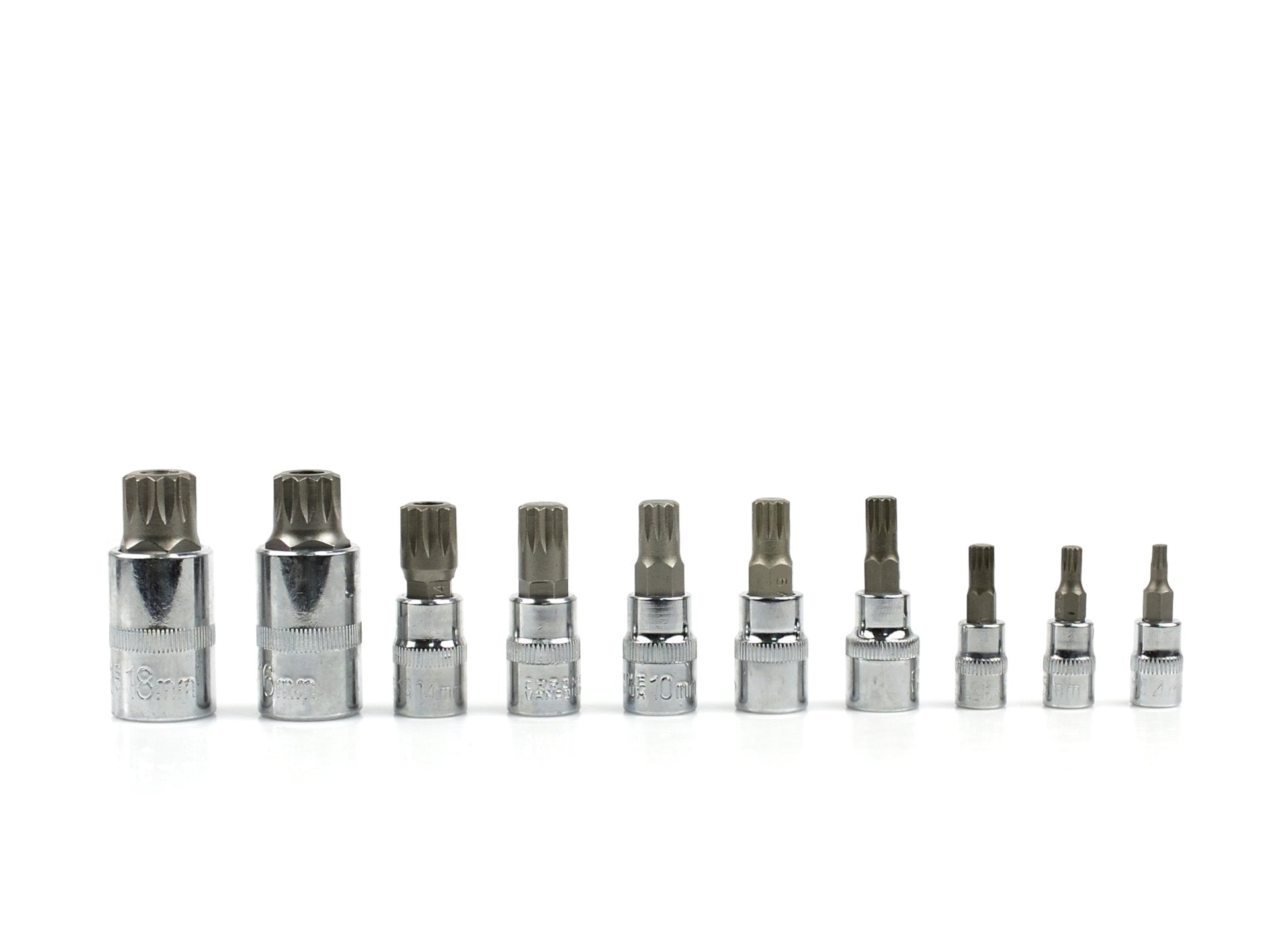 Sada nadstavcov - nástrčných hlavíc M Spline XZN bitov 1/2'' 1/4'' 10ks