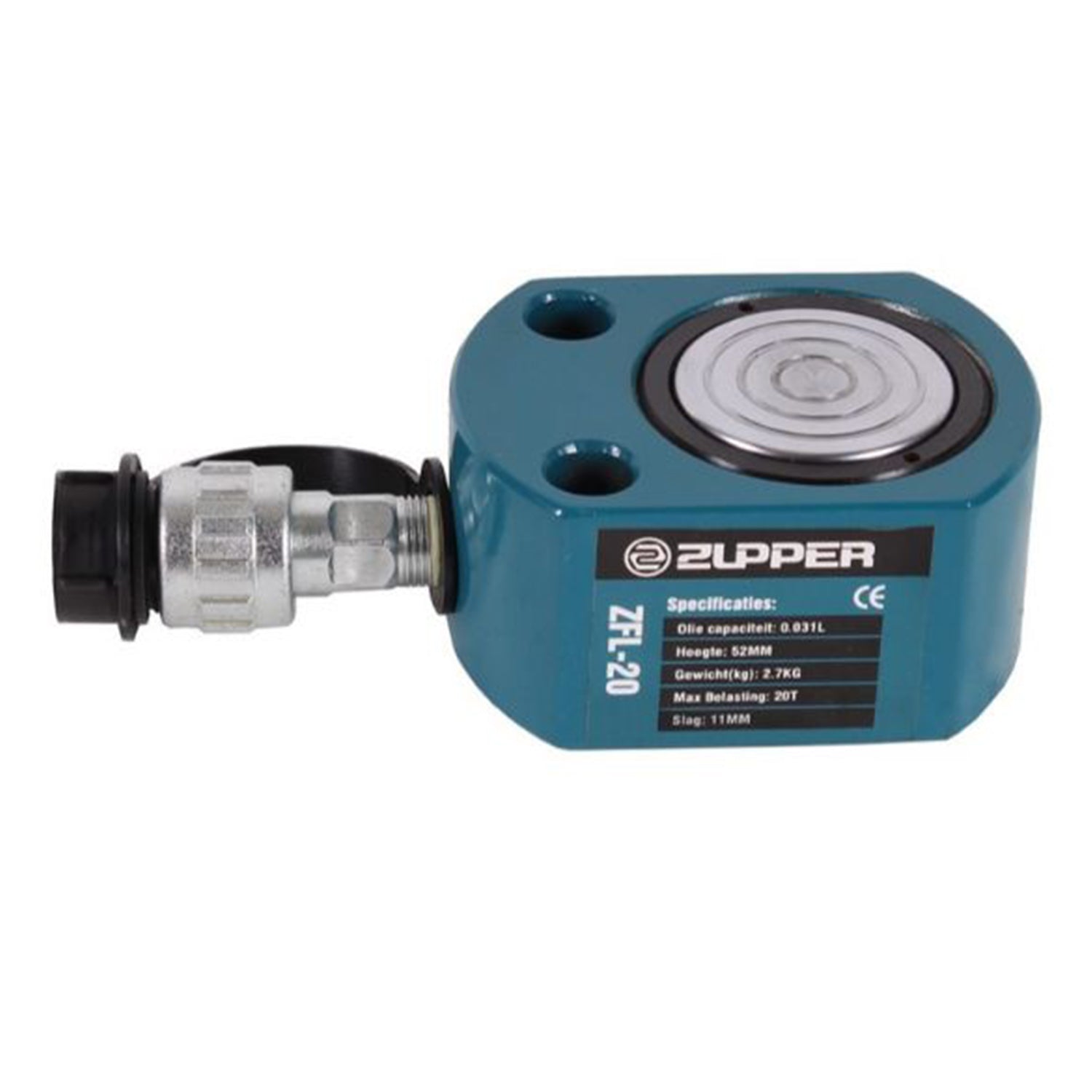 Plochý hydraulický zdvíhací valec 20t, zdvih 11mm