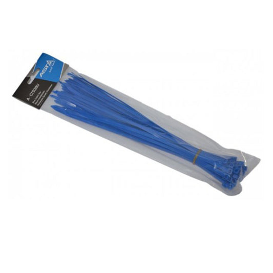 Sada 50 plastových sťahovacích pások 5 x 300mm modrá